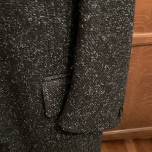 Versace Wool Top Coat Charcoal Gray
